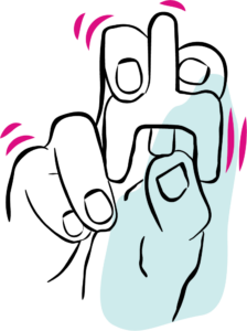 ilustração de uma mão segurando um spray nasal de naloxona