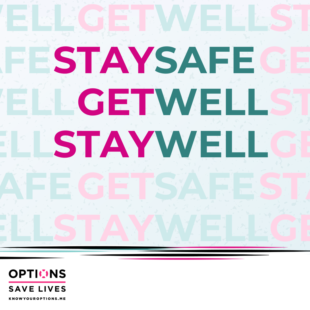 Stay safe, Get Well, Stay Well - OPTIONS Saves Lives - KnowYourOPTIONS.me